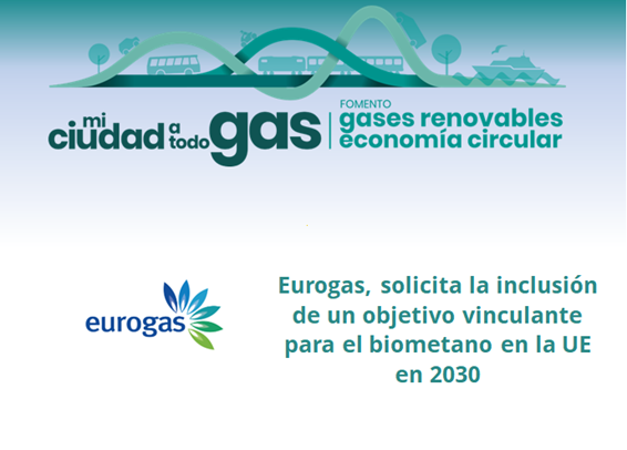 Eurogas, solicita la inclusión de un objetivo vinculante para el biometano en la UE en 2030
