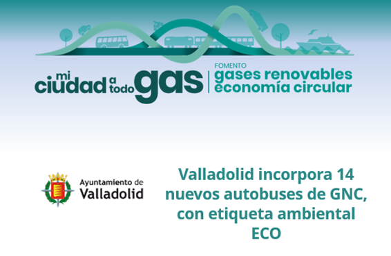 Valladolid incorpora 14 nuevos autobuses de GNC, con etiqueta ambiental ECO