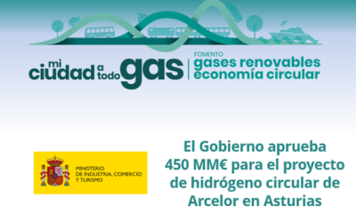 El Gobierno aprueba 450 MM€ para el proyecto de hidrógeno circular de Arcelor en Asturias