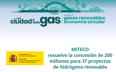 El MITECO resuelve la concesión de 200 millones para 37 proyectos de hidrógeno renovable