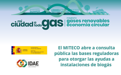 El MITECO abre a consulta pública las bases reguladoras para otorgar las ayudas a instalaciones de biogás