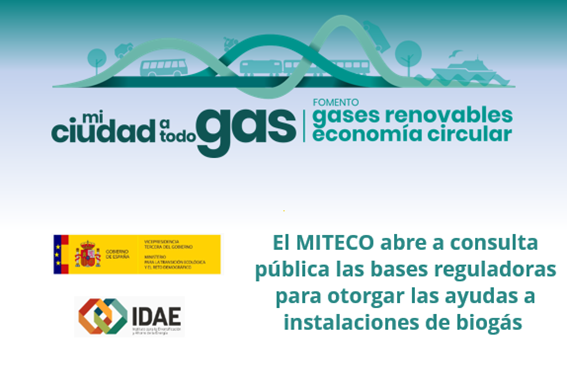 El MITECO abre a consulta pública las bases reguladoras para otorgar las ayudas a instalaciones de biogás 