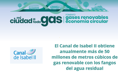 El Canal de Isabel II obtiene anualmente más de 50 millones de metros cúbicos de gas renovable con los fangos del agua residual