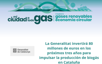 La Generalitat invertirá 80 millones de euros en los próximos tres años para impulsar la producción de biogás en Cataluña