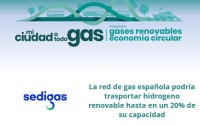 La red de gas española podría transportar hidrógeno renovable hasta en un 20% de su capacidad