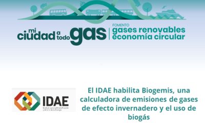 El IDAE habilita Biogemis, una calculadora de emisiones de gases de efecto invernadero y el uso de biogás